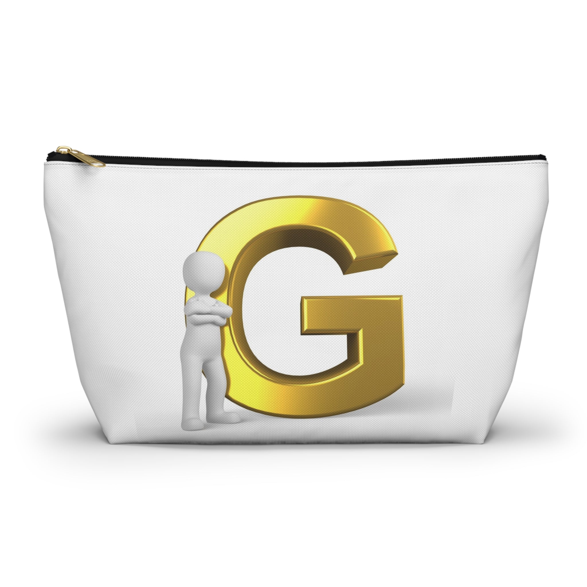 Gold Letter G Monogram Accessory Pouch | Initial Makeup Bag