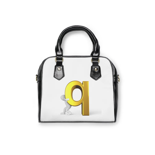 Sac à main bandoulière 3D en or avec lettre Q et initiale monogramme