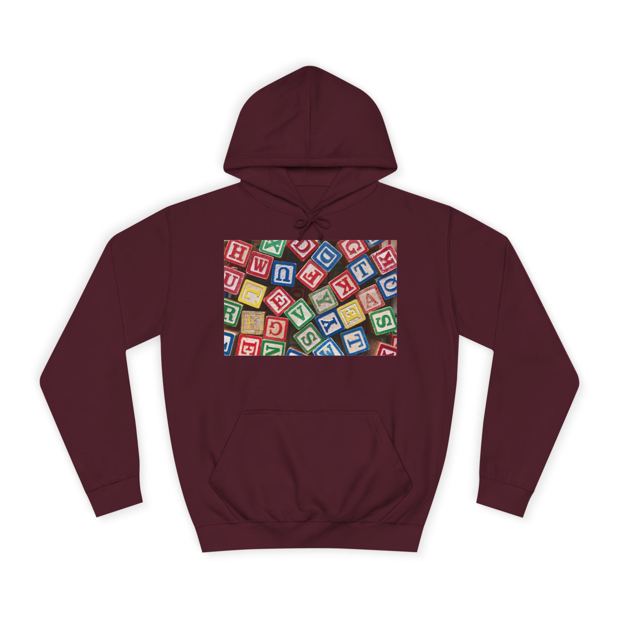 Sweat à capuche Blocs de l'Alphabet Colorés | Motif Blocs de Lettres pour Enfants