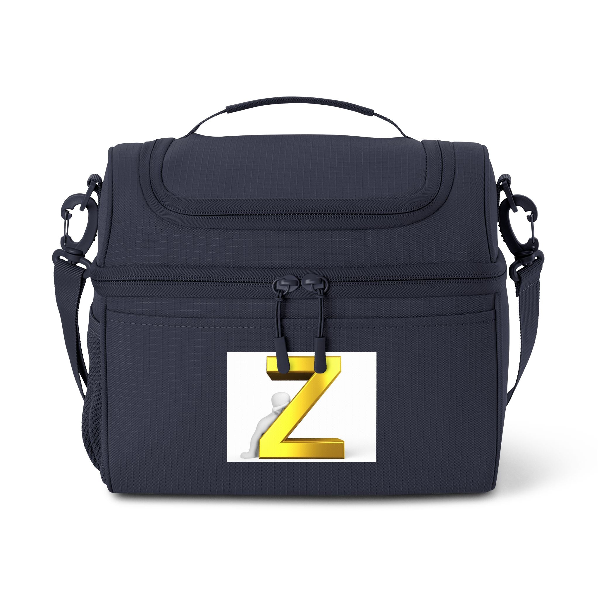 Gold Letter Z Cooler Bag | Monogram Initial Lunch Cooler, Insulated Portable Cooler