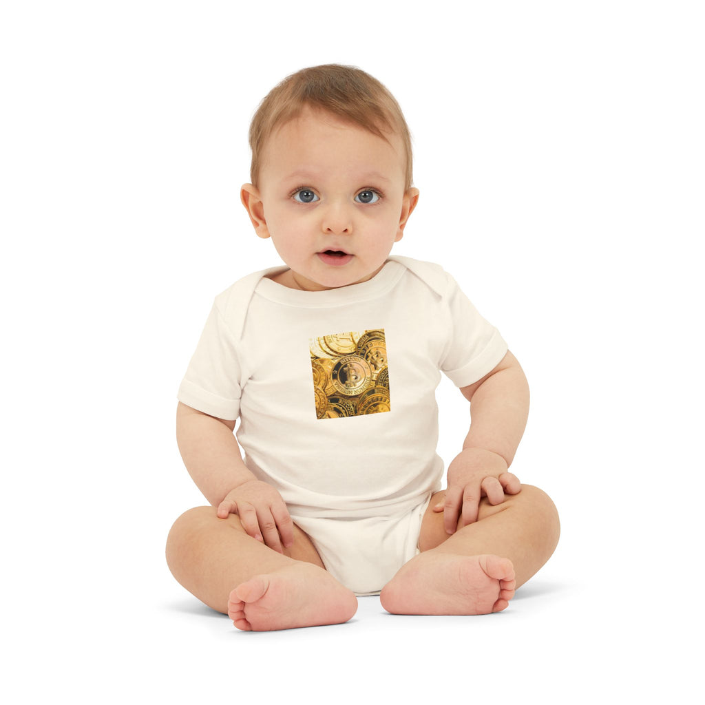 Bitcoin Cryptocurrency Infant One Piece | Floral Nursery Baby Bodysuit