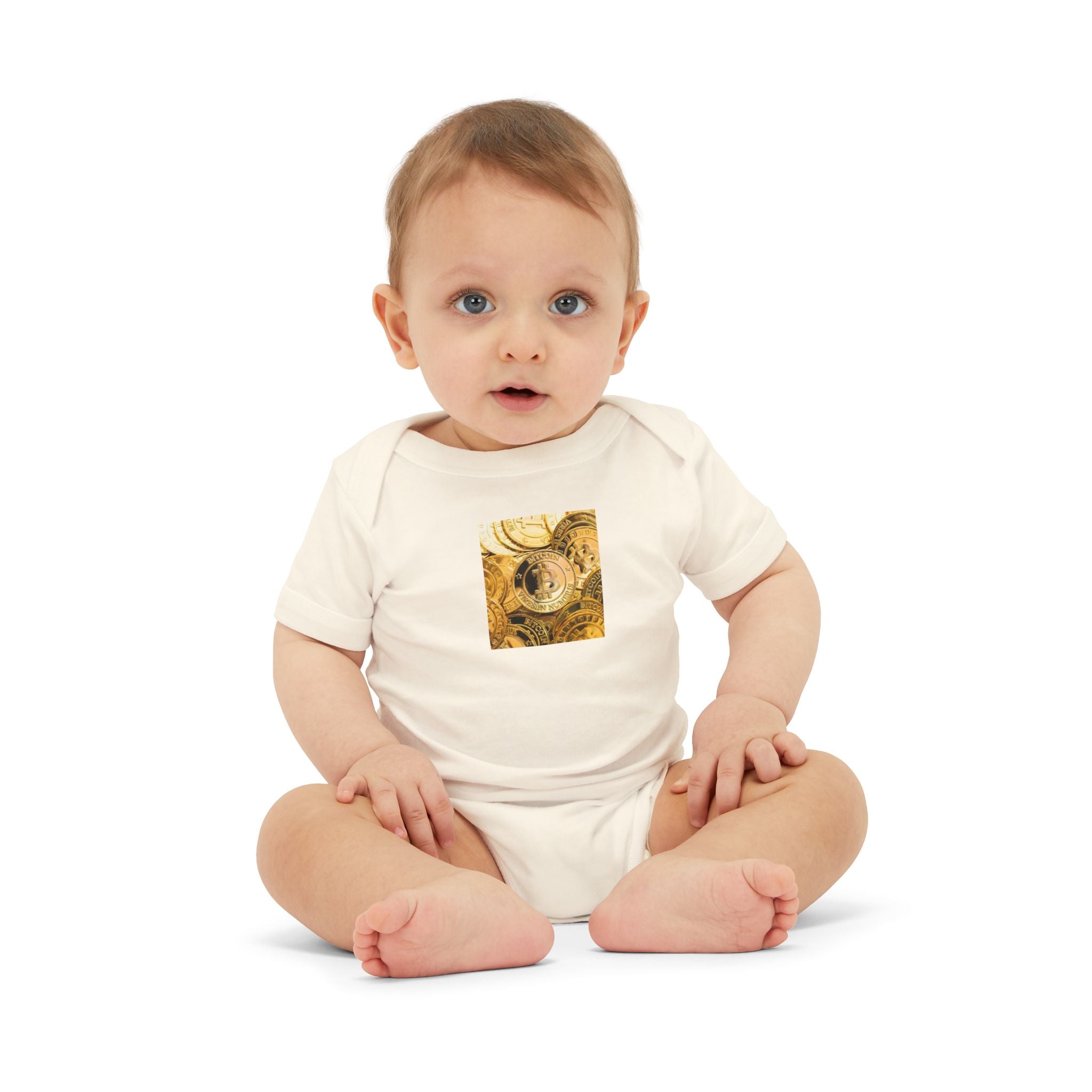 Bitcoin Cryptocurrency Infant One Piece | Floral Nursery Baby Bodysuit