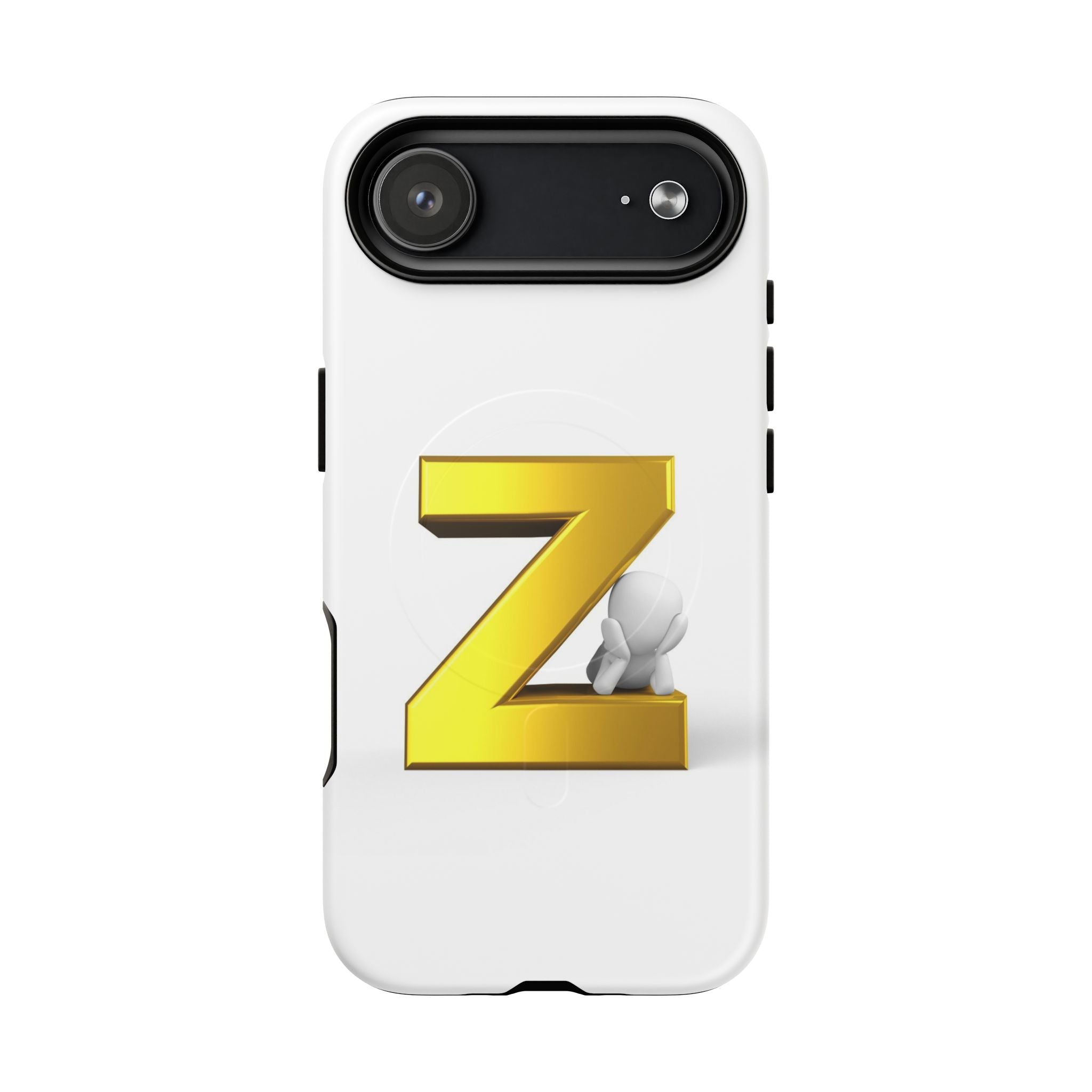 Coque de Téléphone Lettre Z Or 3D | Coque Magnétique Robuste, Initiale Monogramme