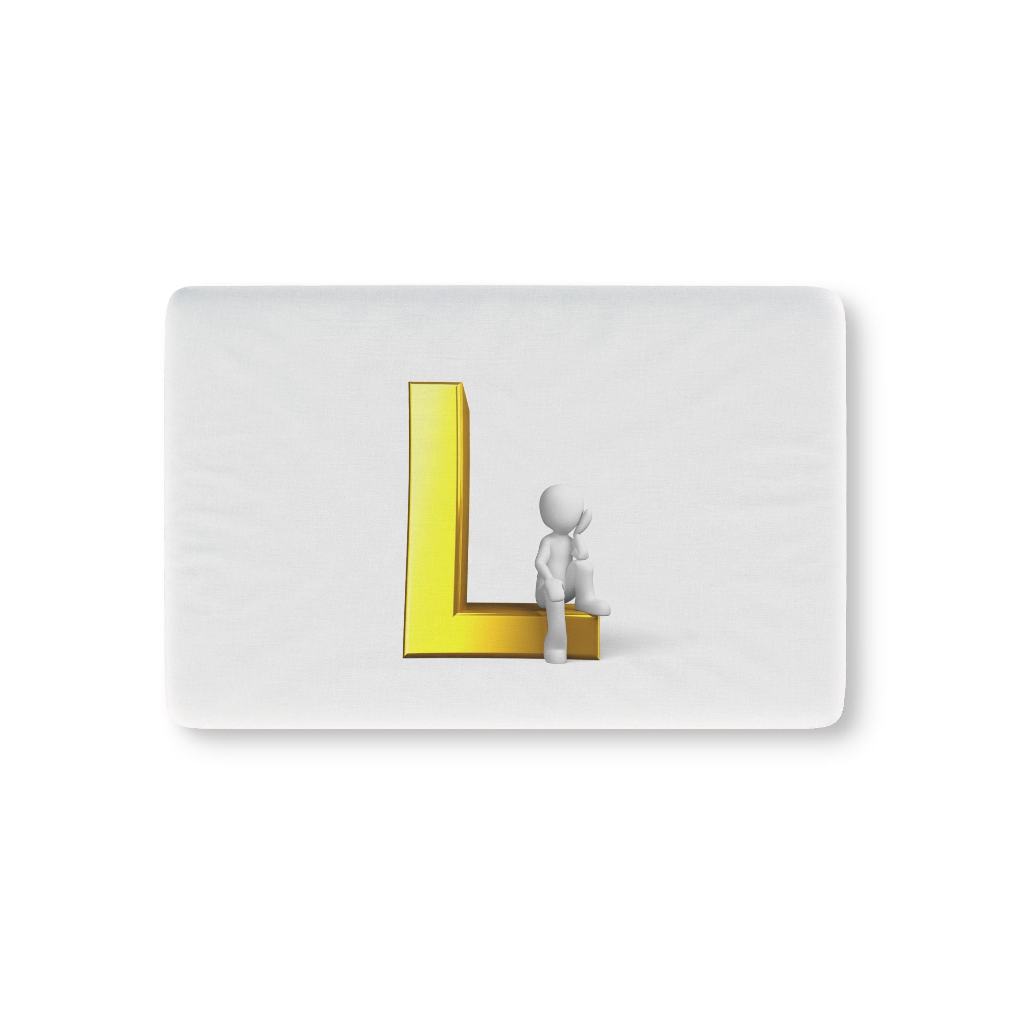 Gold Letter L with Baby Figurine Baby Fitted Crib Sheet | Nursery Monogram