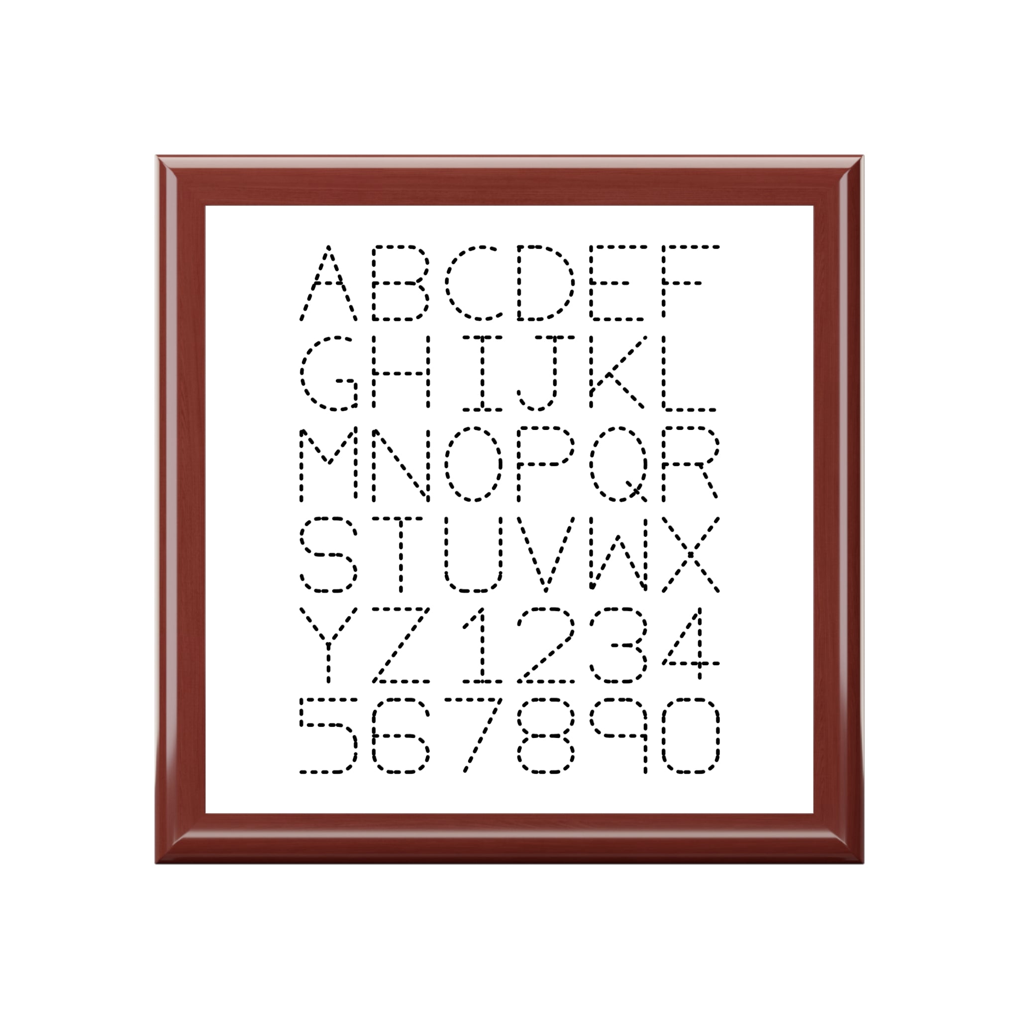 Boîte à bijoux avec monogramme alphabet pointillé | Design moderne de grille de lettres