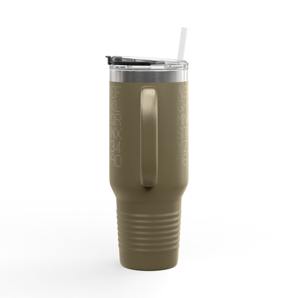 Alphabet Letters and Numbers Insulated Travel Mug | 40oz Tumbler