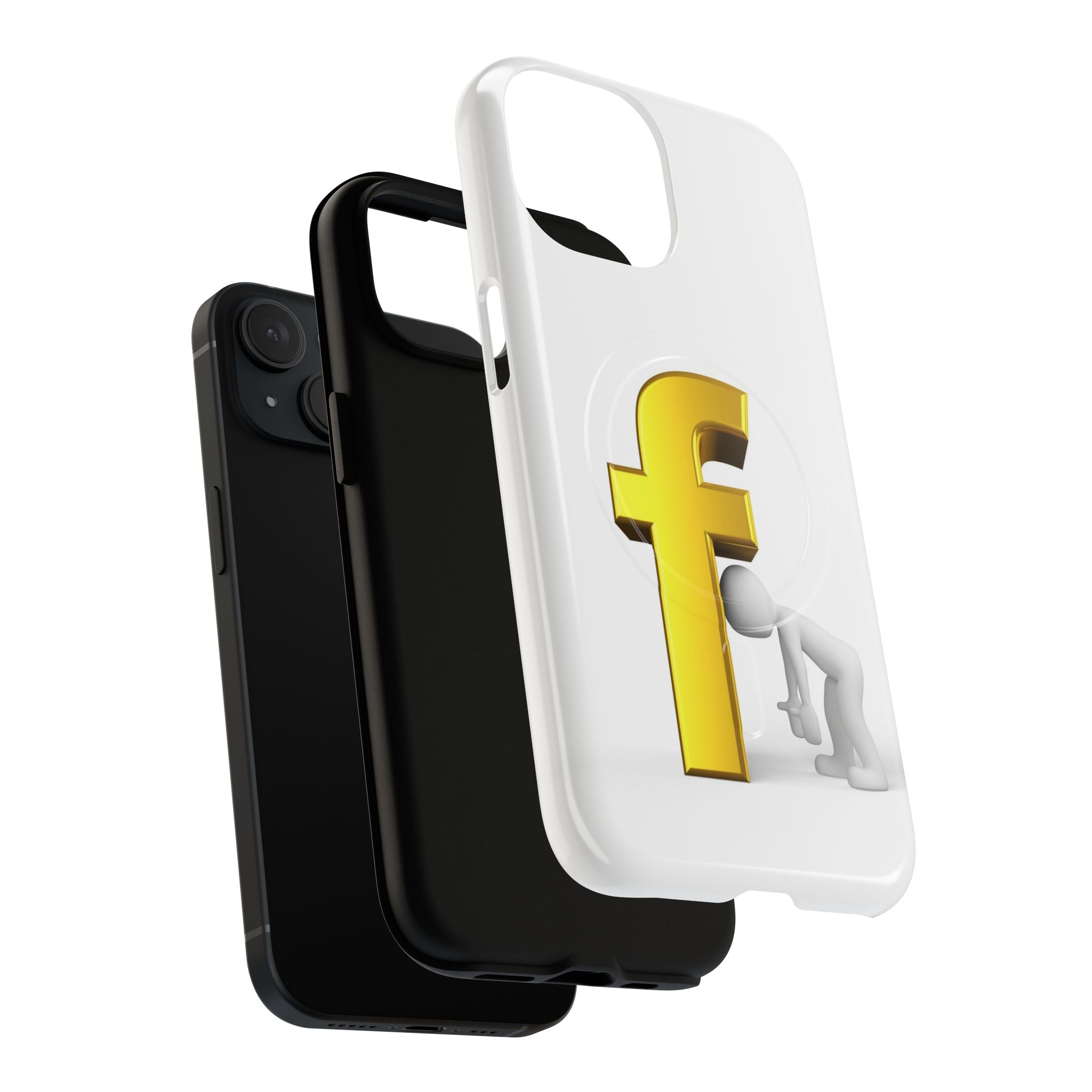 3D Gold Letter F Phone Case | Tough Magnetic Case