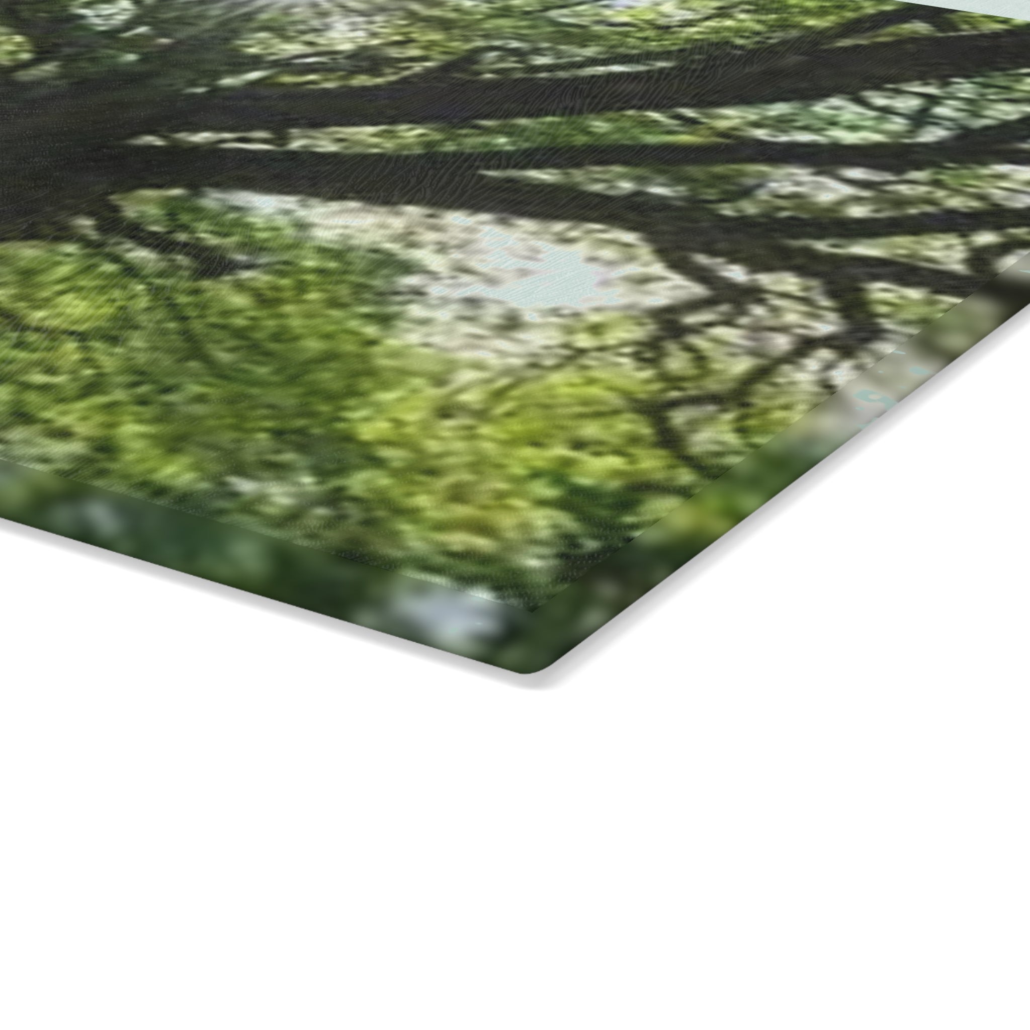 Sunlit Oak Tree Glass Cutting Board | Forest Nature Kitchen Decor