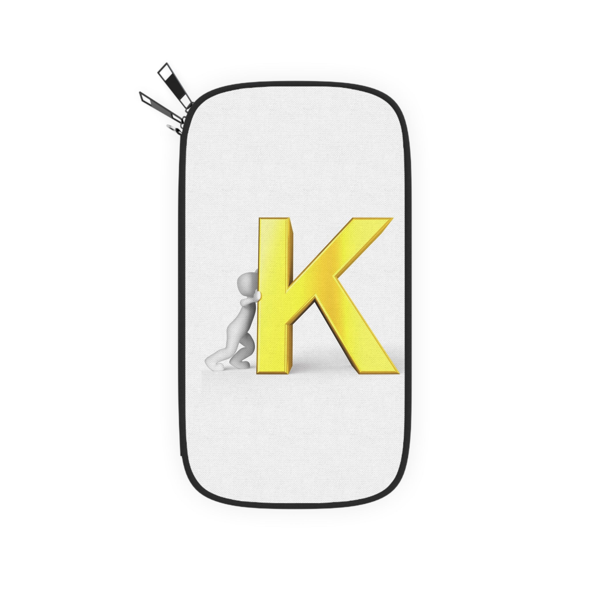 Golden Letter K Monogram Passport Wallet | Initial K Travel Organizer