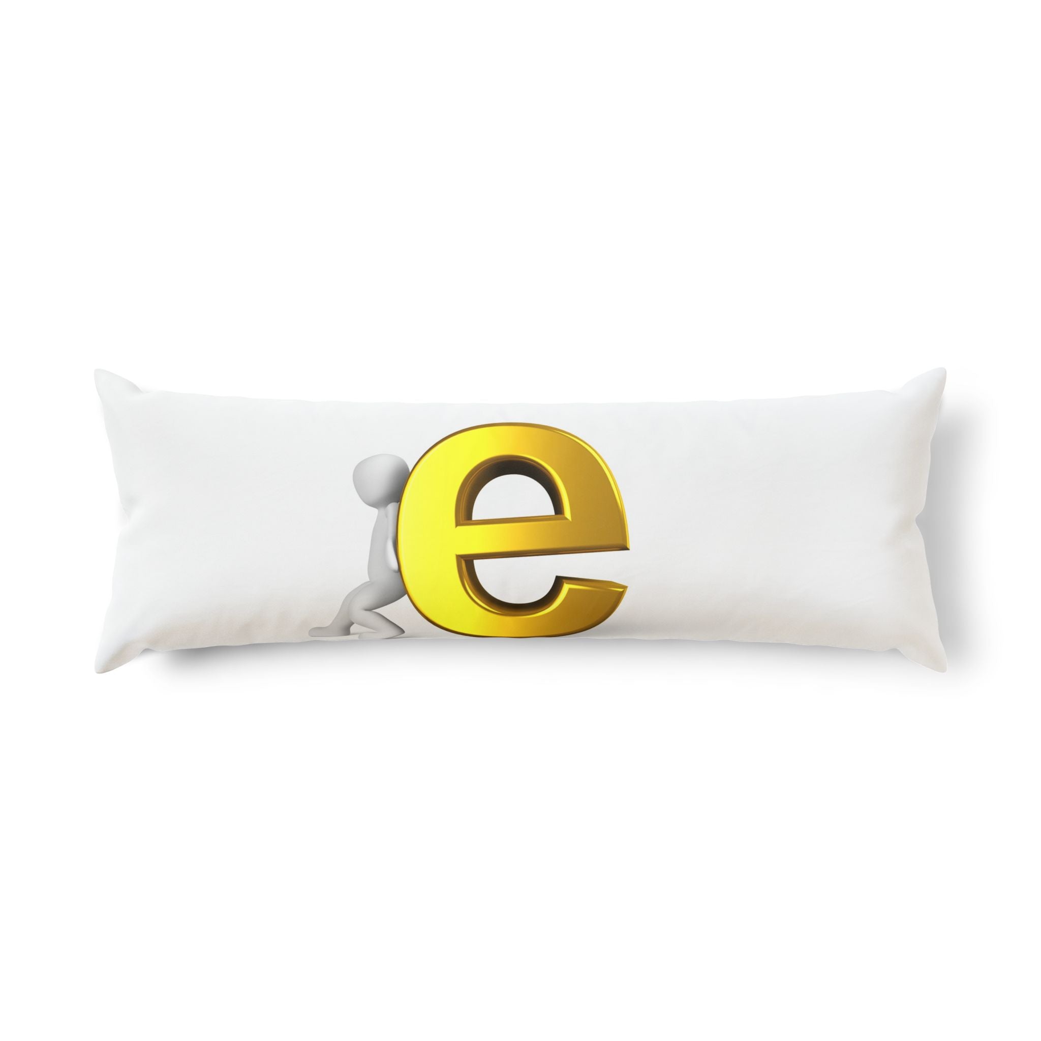 Gold Letter E Illustration Body Pillow | Monogram Initial Lumbar Pillow