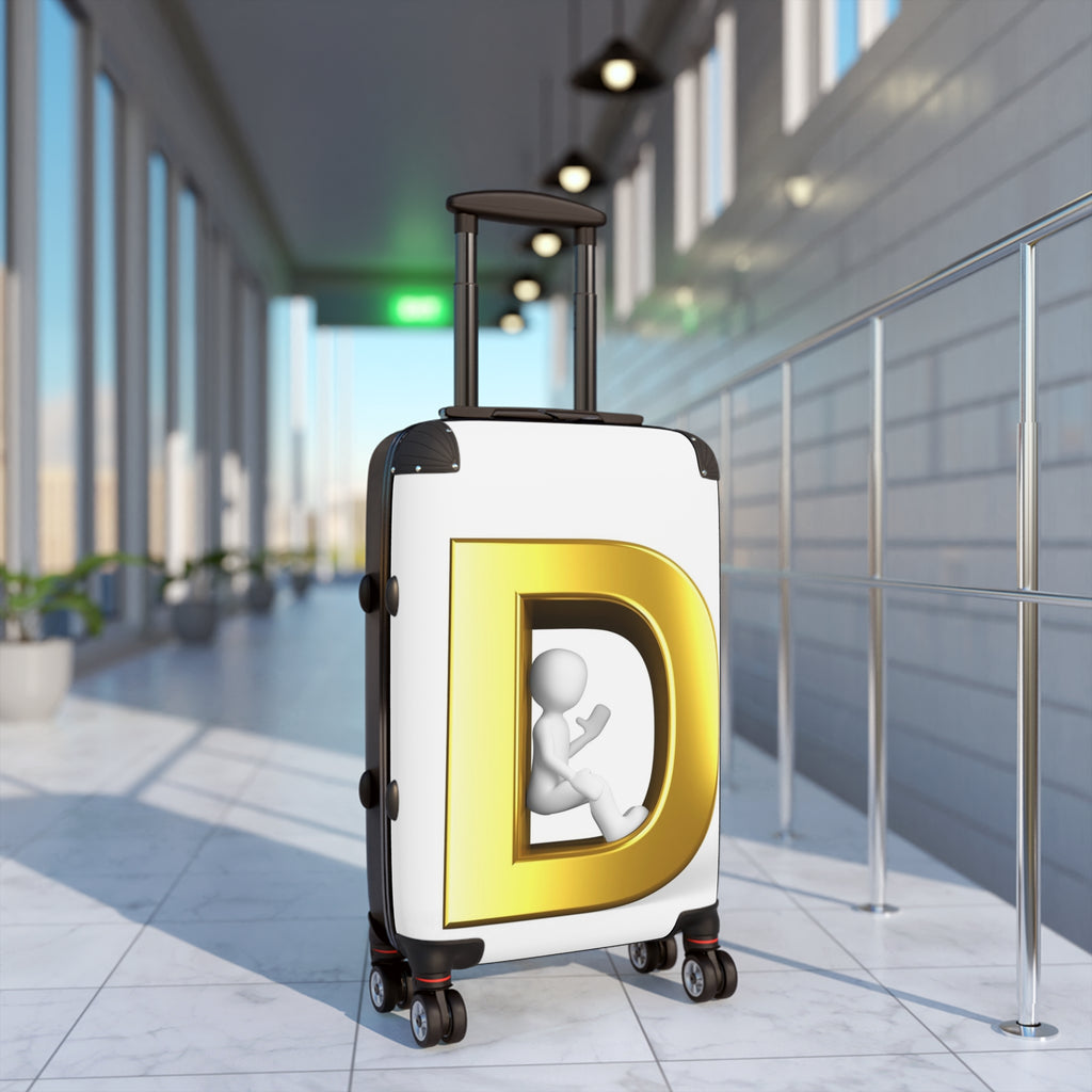 Gold Letter D Monogram Suitcase | Personalized Initial Luggage Cover