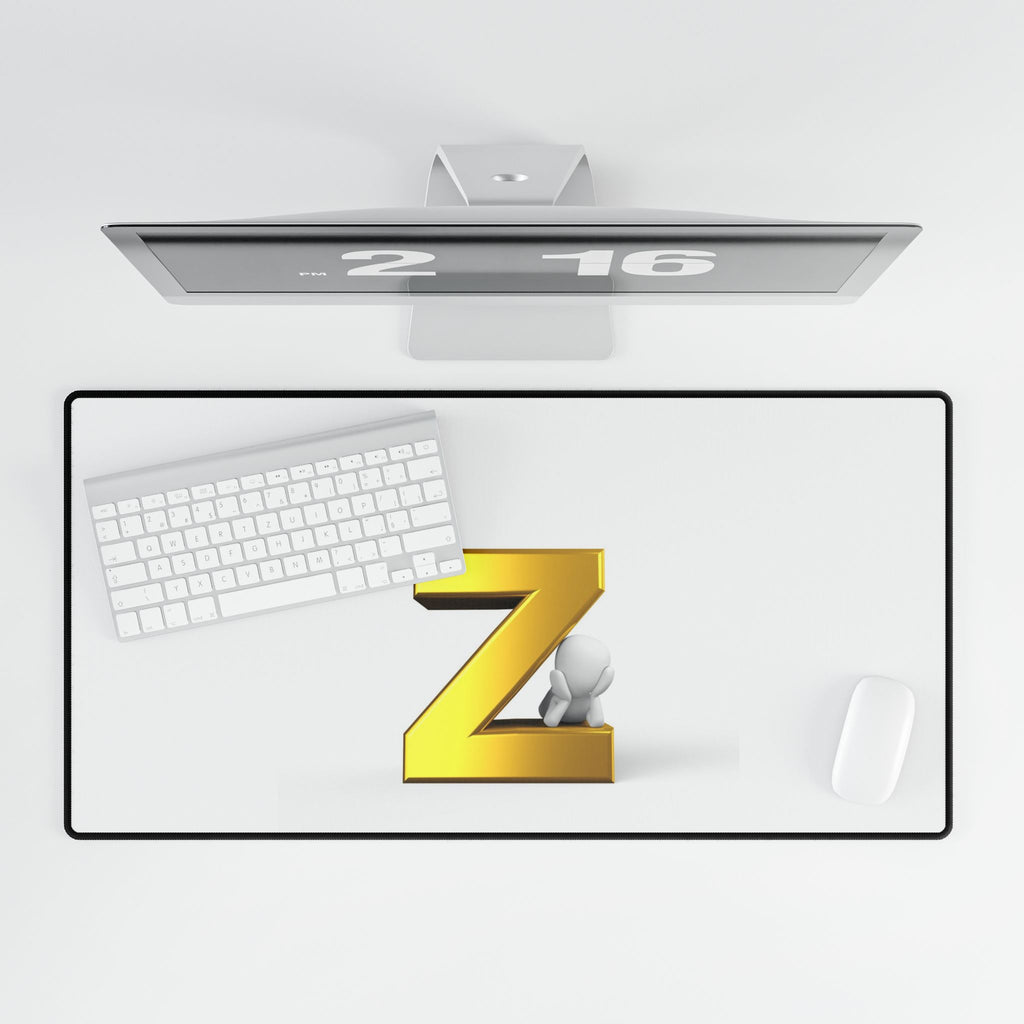 Gold Letter Z Initial Desk Mat | Monogram Mouse Pad