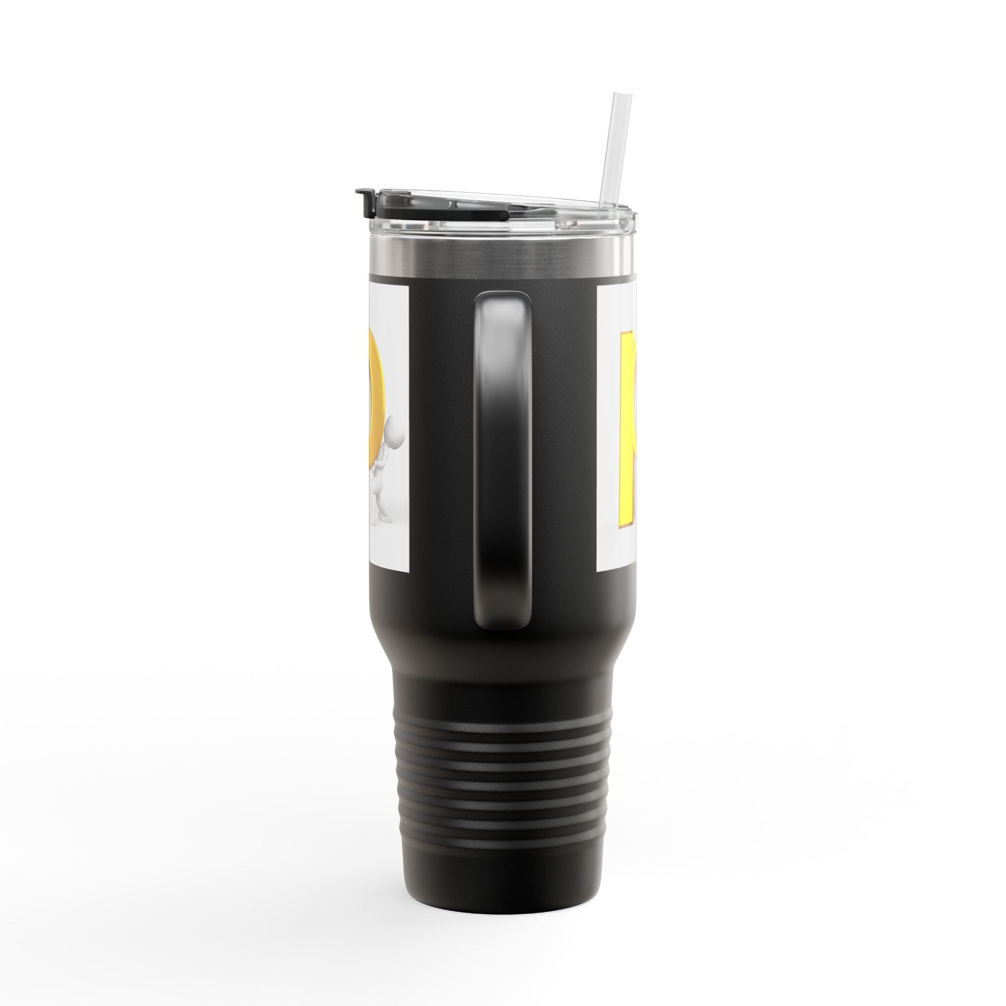 Yellow 3D Letter P Monogram Tumbler 40oz Travel Mug