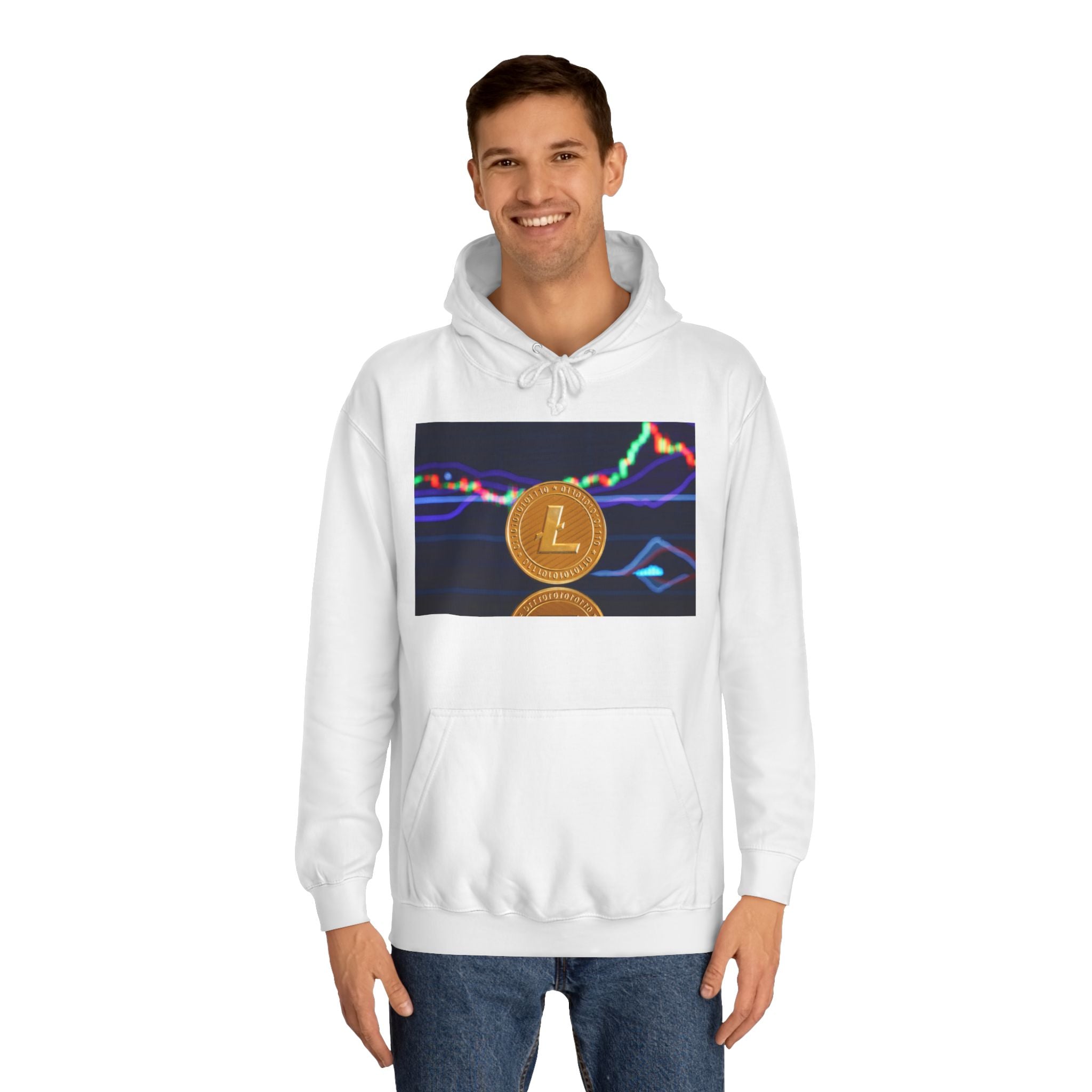 Litecoin Coin Graphic Hoodie | Crypto Chart Design, Digital Currency Apparel