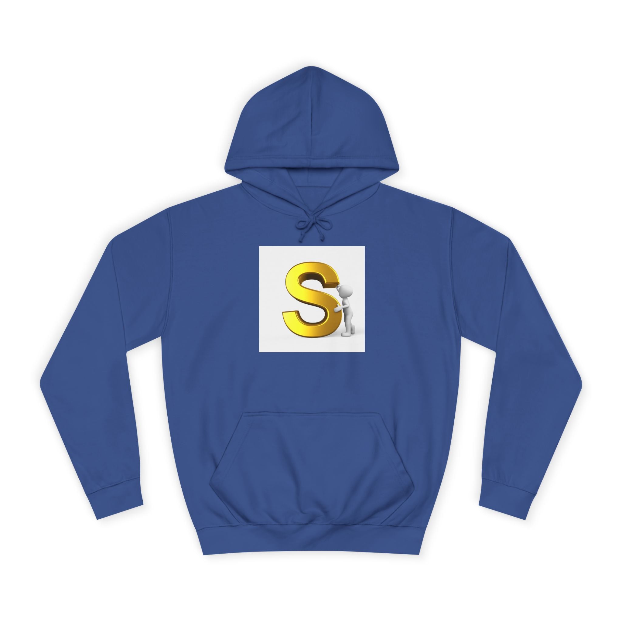 Gold Letter S with Character Hoodie | Initial Monogram Sweatshirt