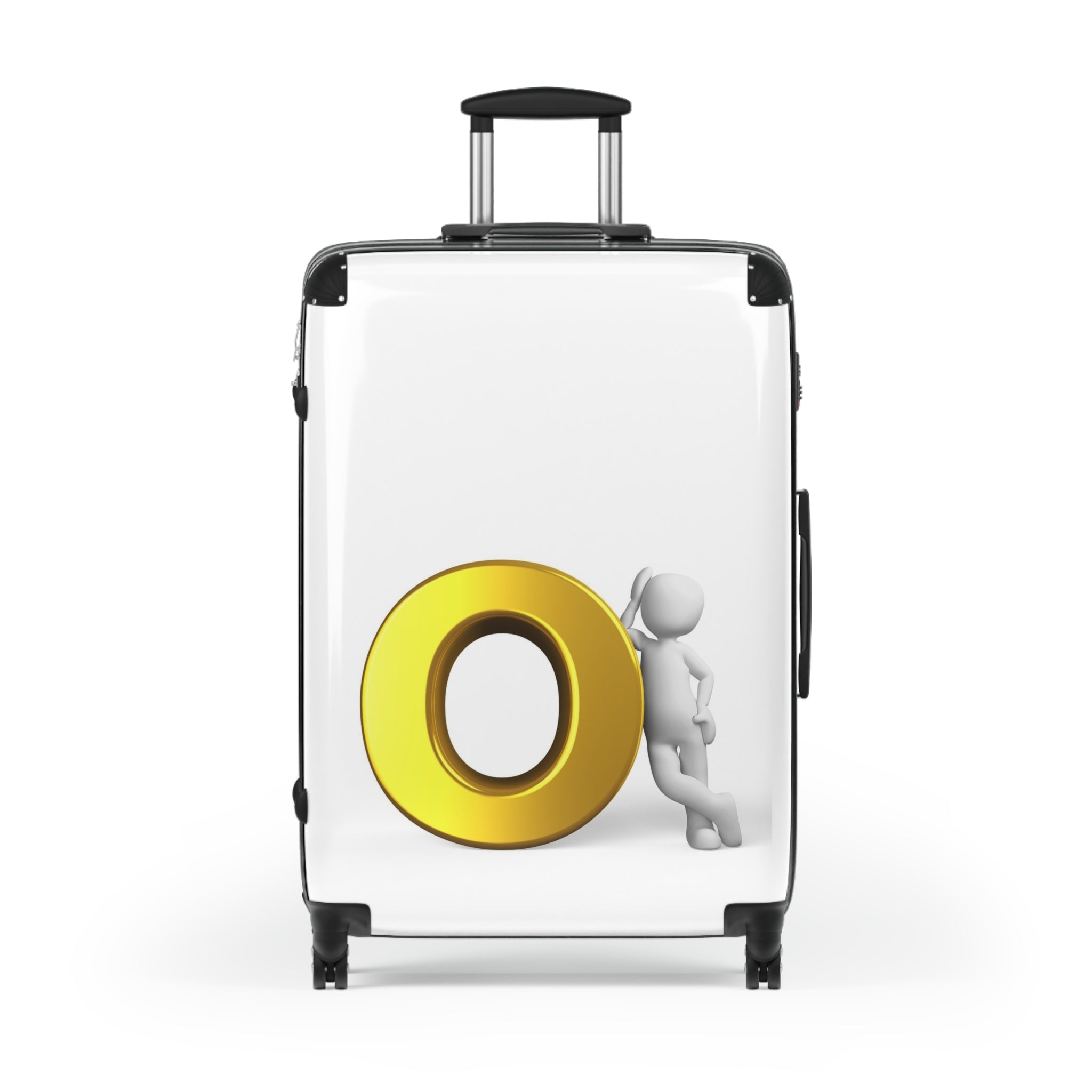 Gold Letter O Leaning Character suitcase | Luggage Cover, Travel Accessory