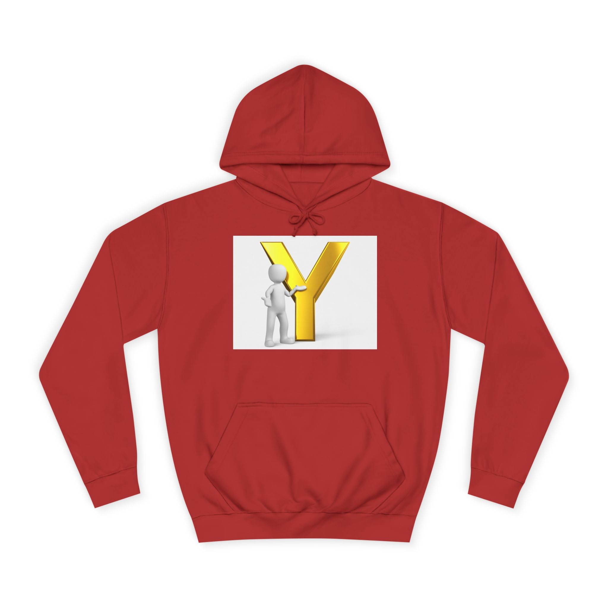 Sweat à capuche lettre Y en or 3D avec figurine | Monogramme initial