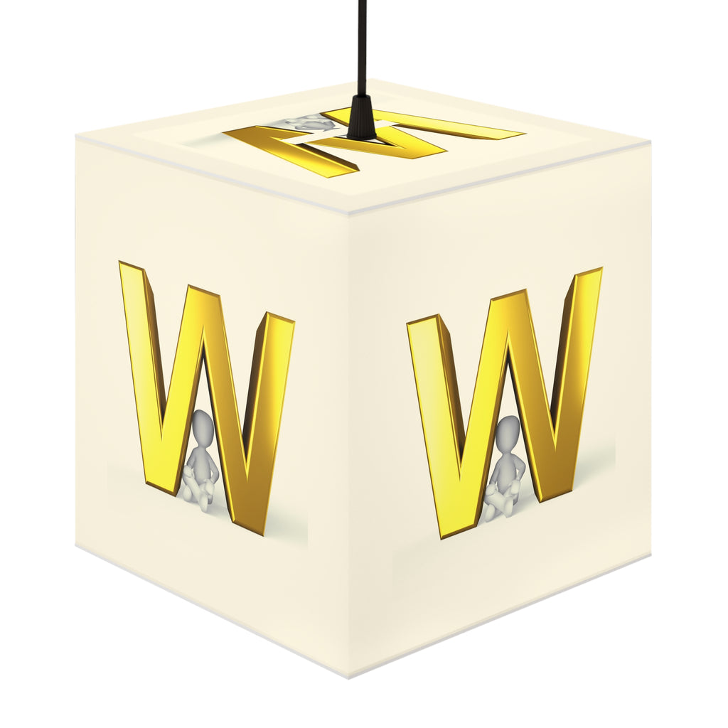 Gold Letter W Light Cube Lamp | Monogram Initial Nightlight