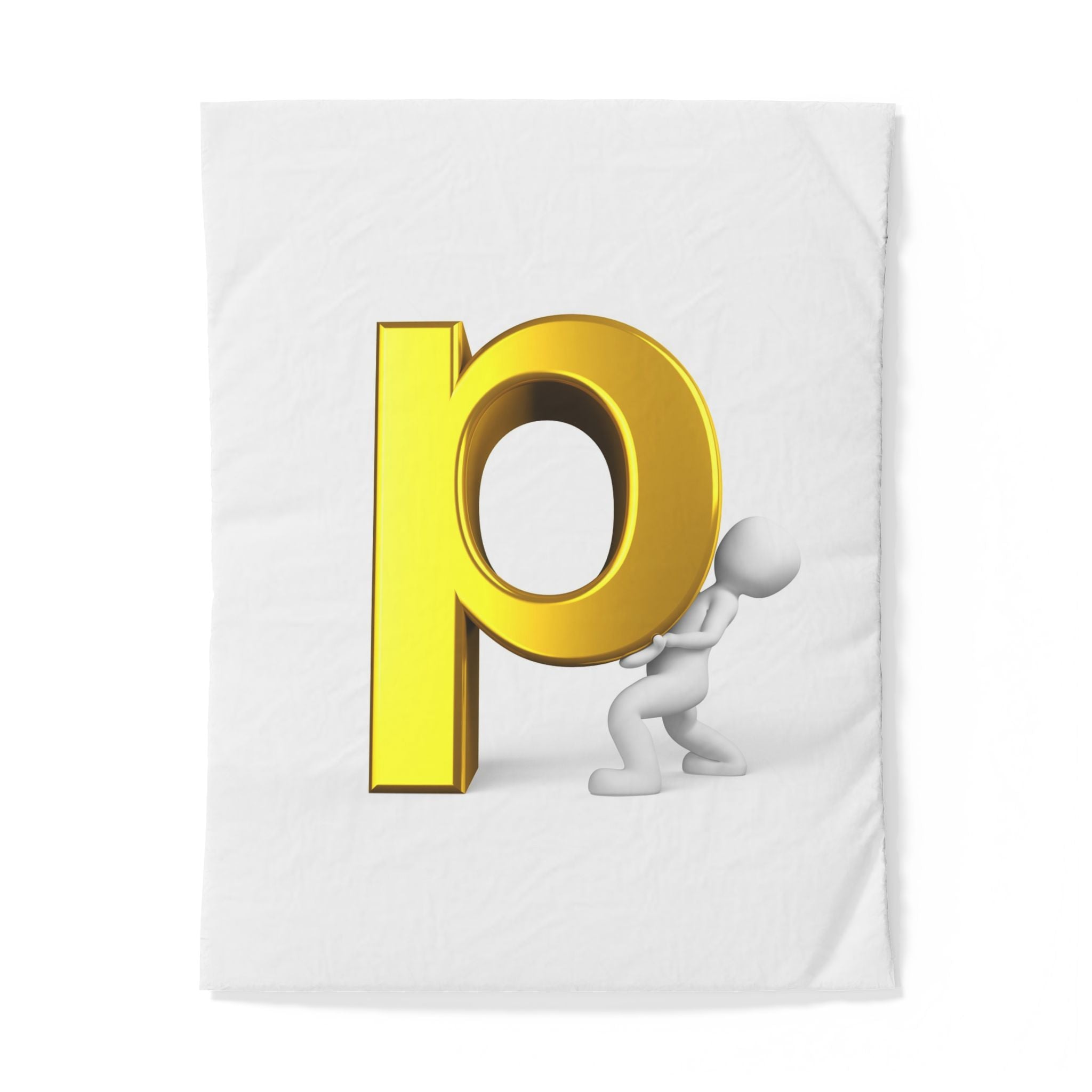 Housse de couette lettre P en 3D
