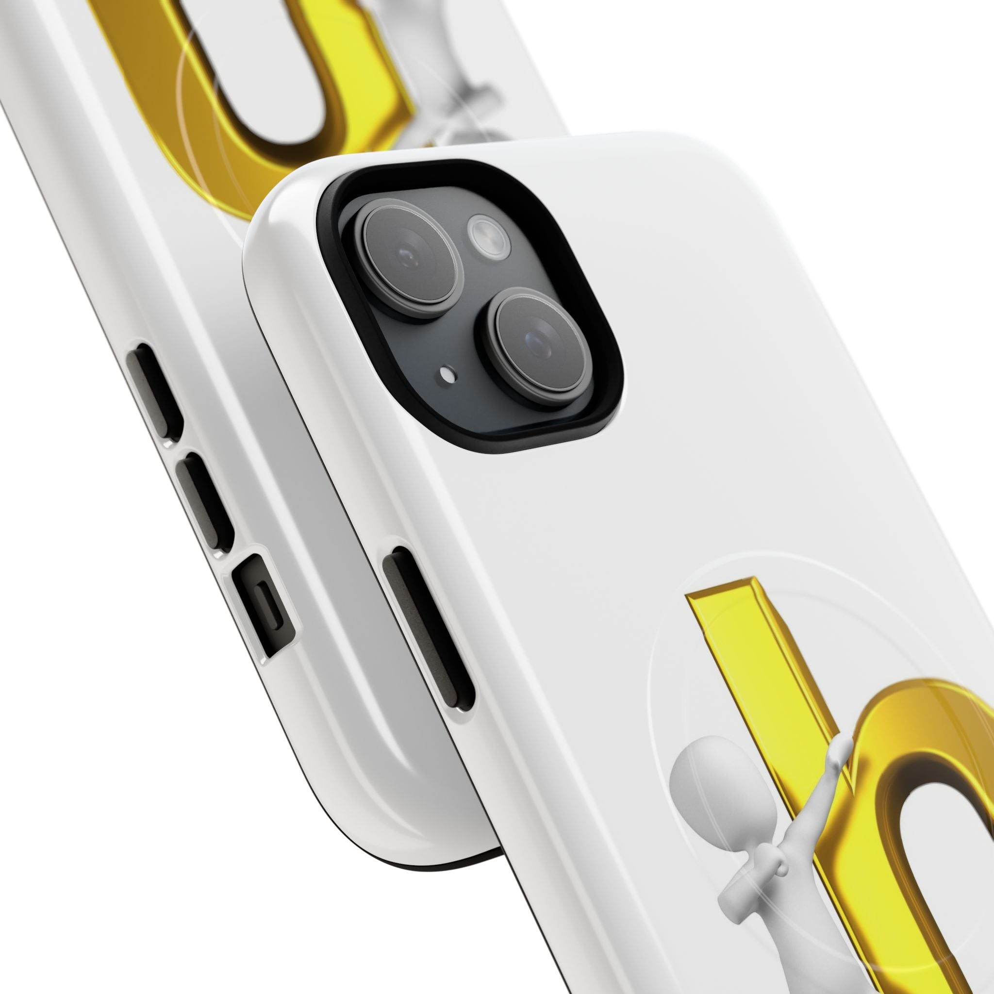 3D Person Pushing Gold Letter h Phone Case | Tough Magnetic Case