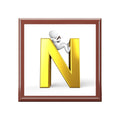 Gold Letter N Monogram Jewelry Box | Personalized Initial Keepsake Box