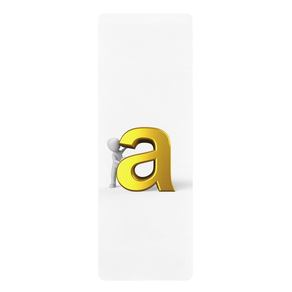 Gold 3D Letter A Illustration Rubber Yoga Mat | Alphabet Initial Mat