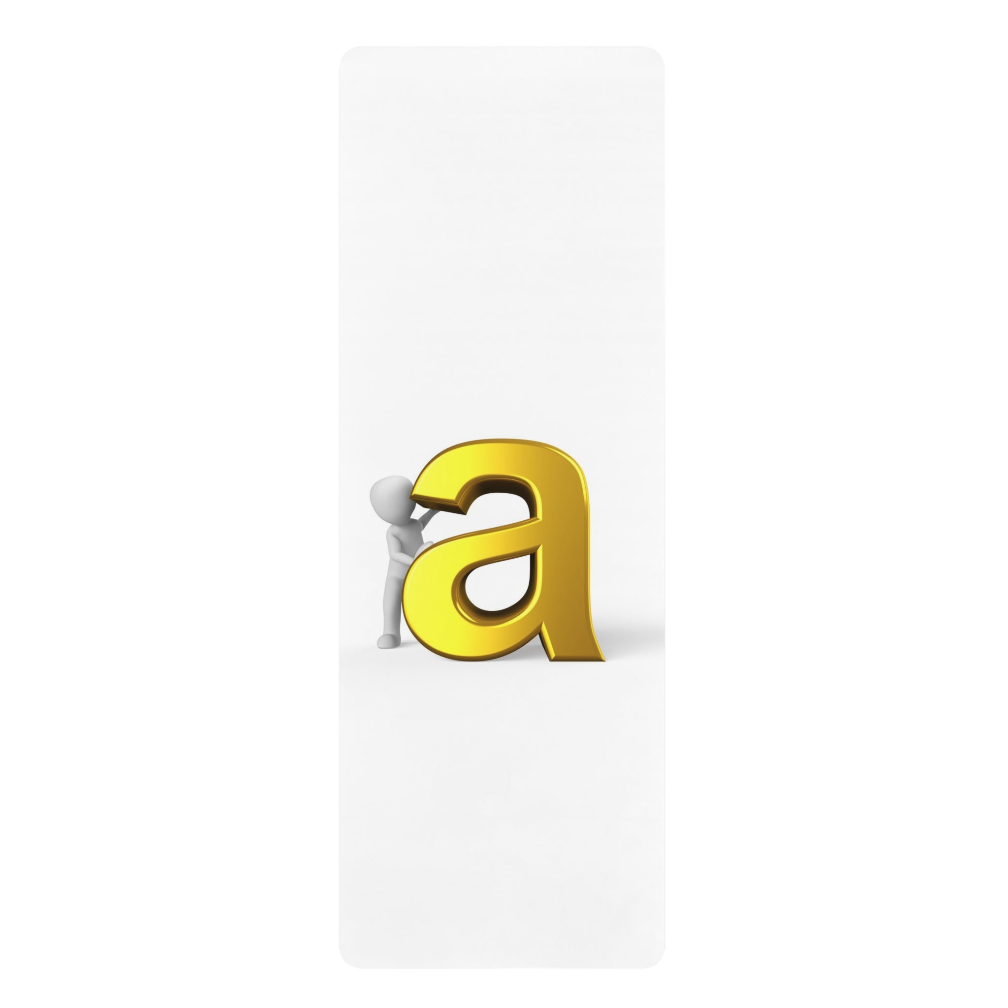 Gold 3D Letter A Illustration Rubber Yoga Mat | Alphabet Initial Mat