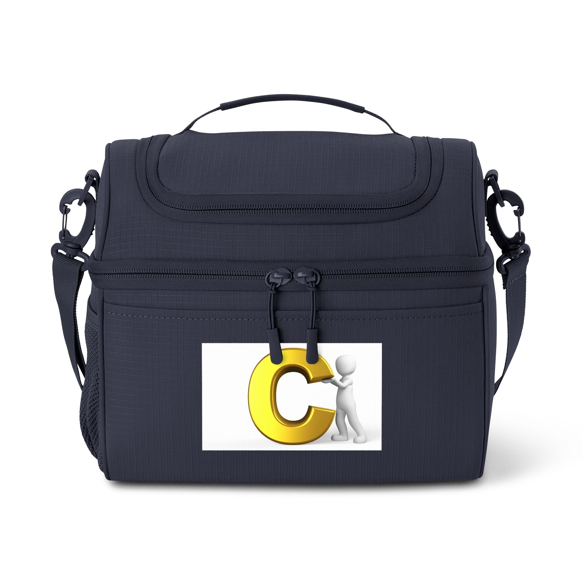 Sac isotherme à l'effigie de la lettre C en 3D | Sac à déjeuner à monogramme initial