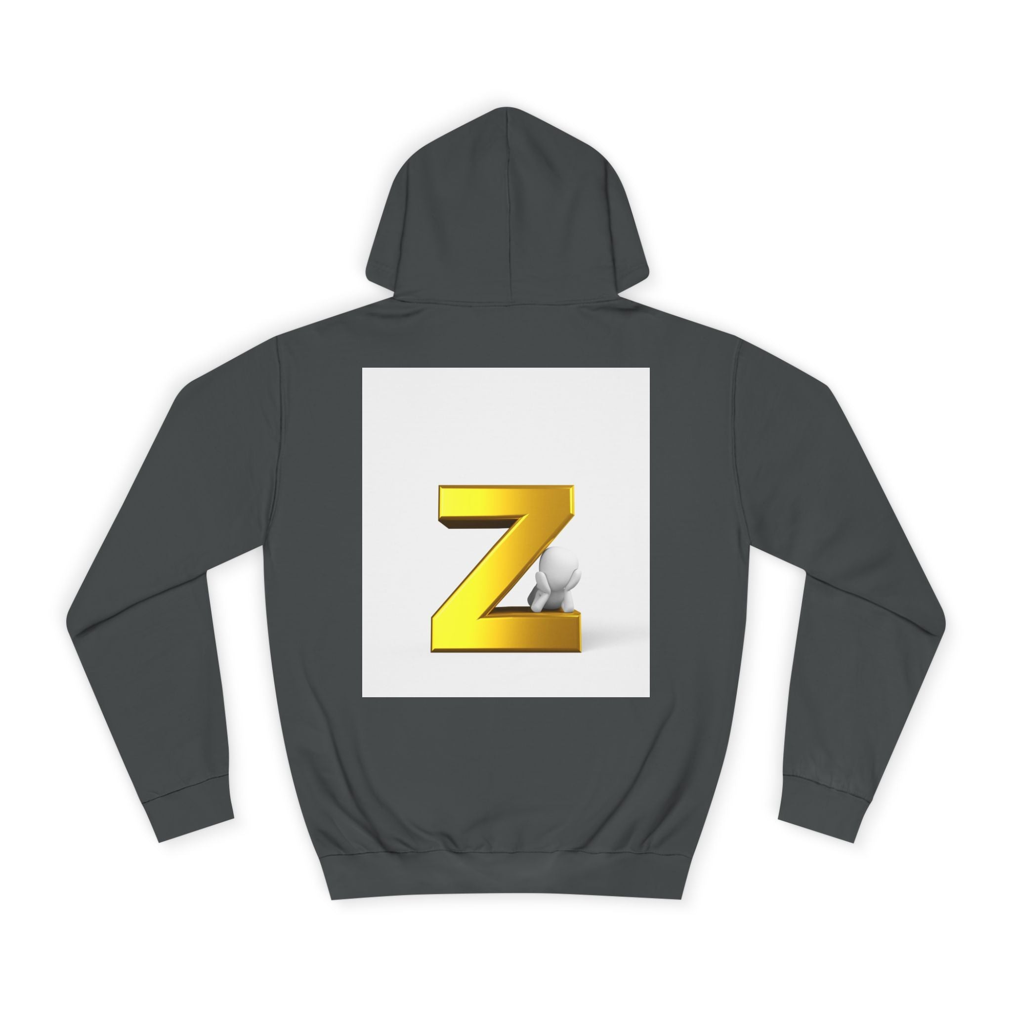 Gold 3D Letter Z Hoodie | Initial Monogram Pullover