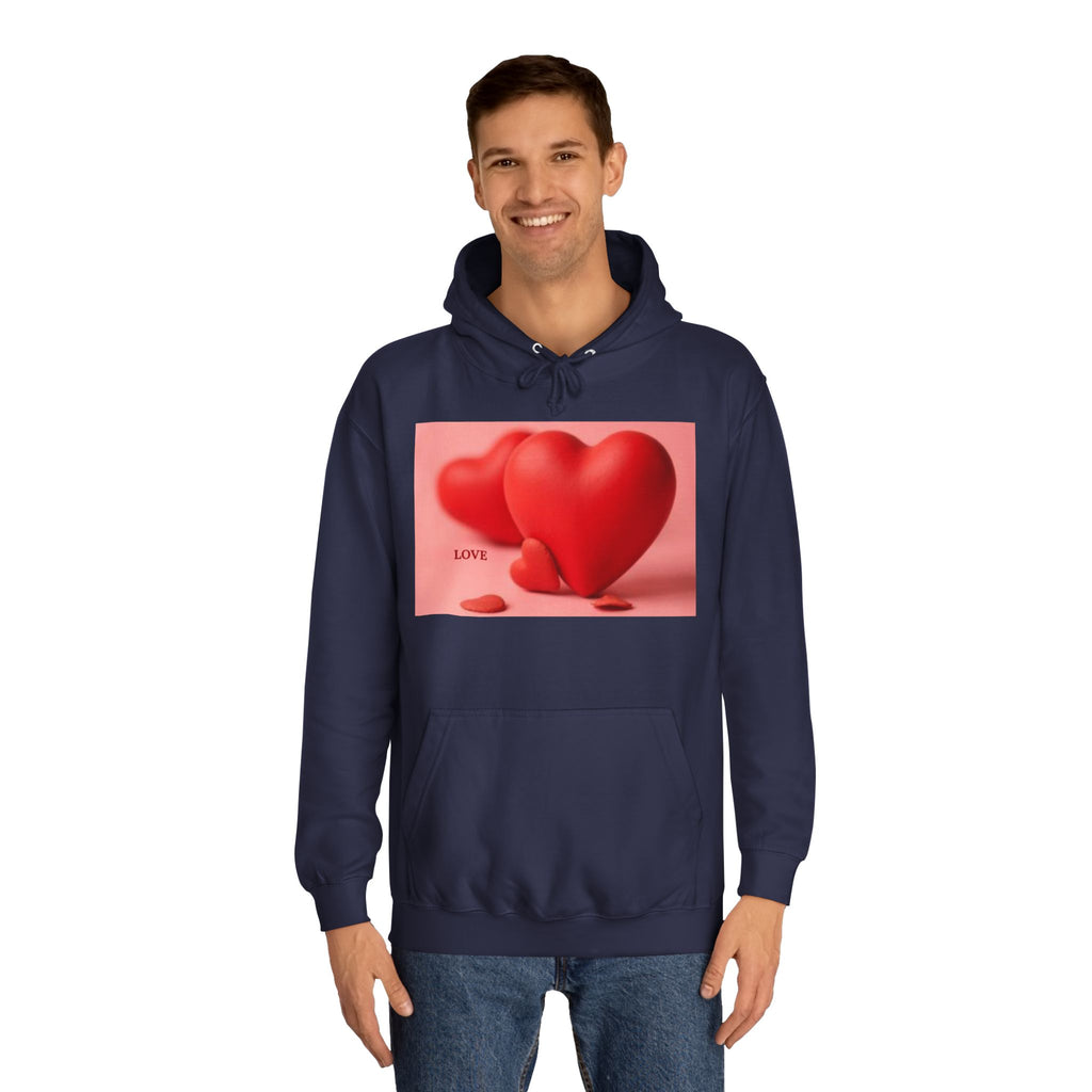 Cute 3D Heart Illustration Hoodie | Love Graphic Pullover