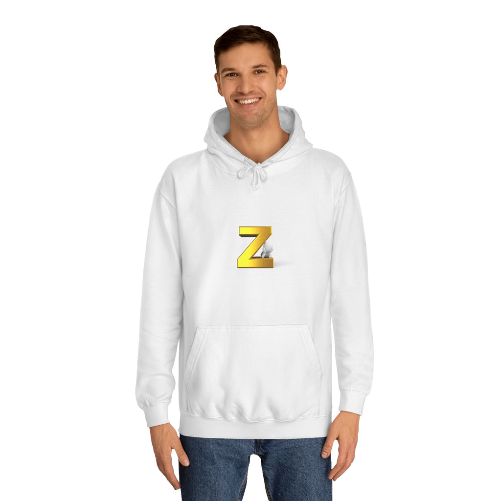 Gold 3D Letter Z Hoodie | Initial Monogram Pullover