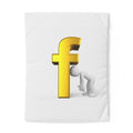 3D Gold Letter F with Figure Cotton Duvet Cover | Typography Bedding