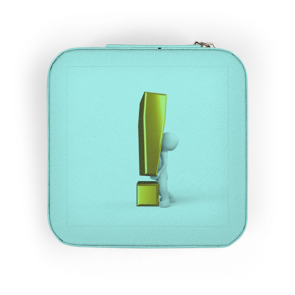 Minimalist Exclamation Accent Jewelry Travel Case | Compact Faux Leather
