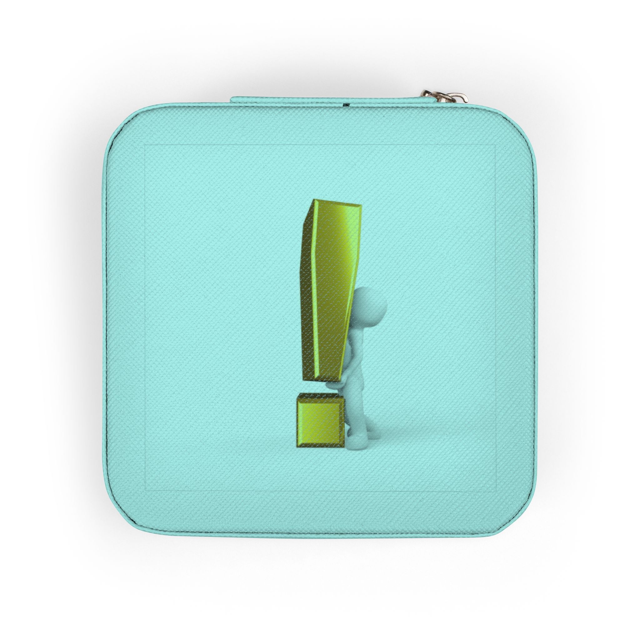 Minimalist Exclamation Accent Jewelry Travel Case | Compact Faux Leather