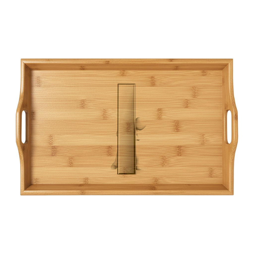 The Letter I; Engraved Bamboo Serving Tray | Personalized Breakfast Tray