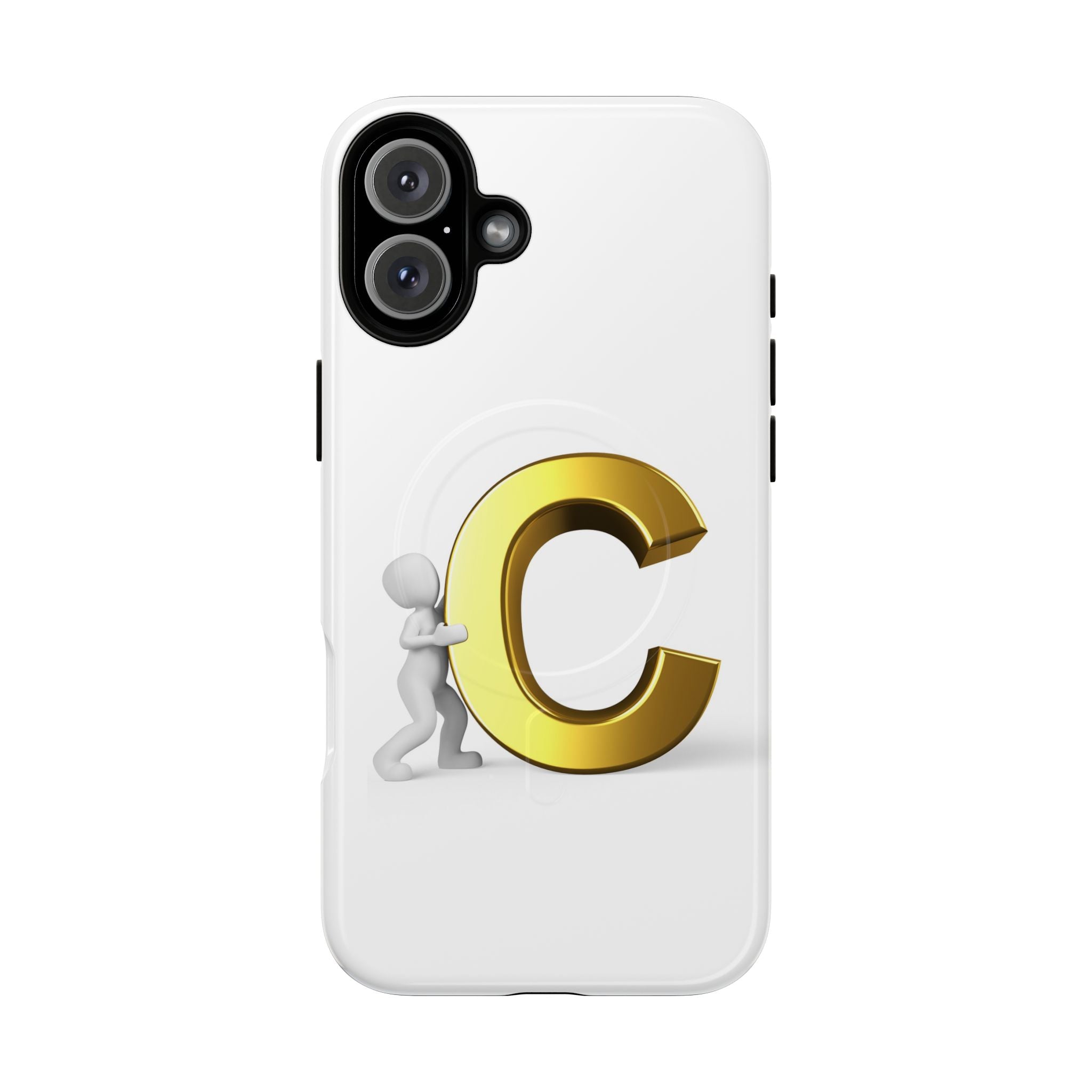 Coque de téléphone Monogramme Lettre C Or | Coque magnétique résistante