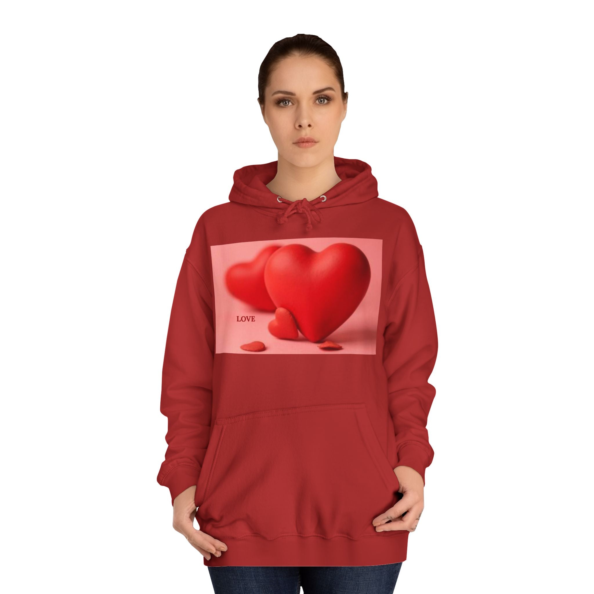 Cute 3D Heart Illustration Hoodie | Love Graphic Pullover