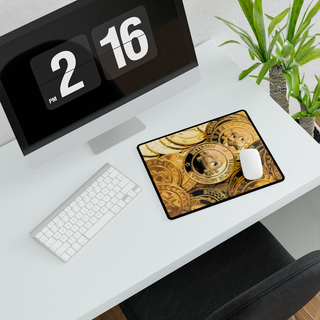 Bitcoin Coin Pile Desk Mat | Crypto Gaming Mouse Pad