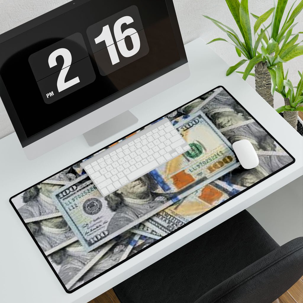 Hundred Dollar Bill Desk Mat | Money Print Gaming Mousepad, Large Desk Mat