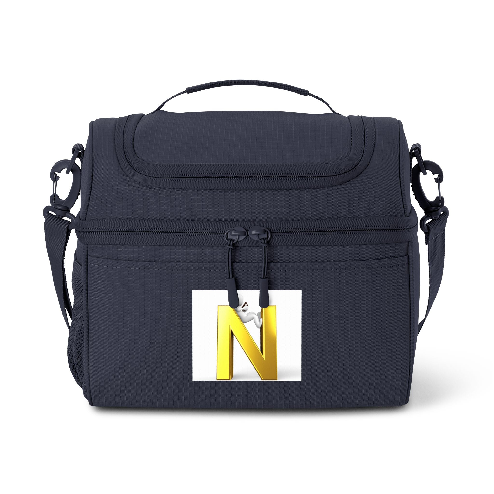Yellow Letter N Cooler Bag | Monogram Initial Lunch Tote, Insulated Soft-Sided Cooler