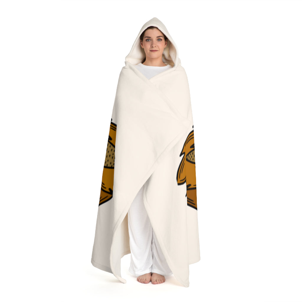 Cartoon Bear Hooded Sherpa Fleece Blanket | Cozy Hooded Blanket