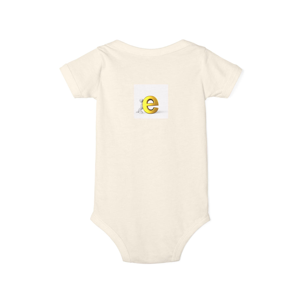 Yellow Lowercase e Baby Onesie | Infant Jersey One Piece