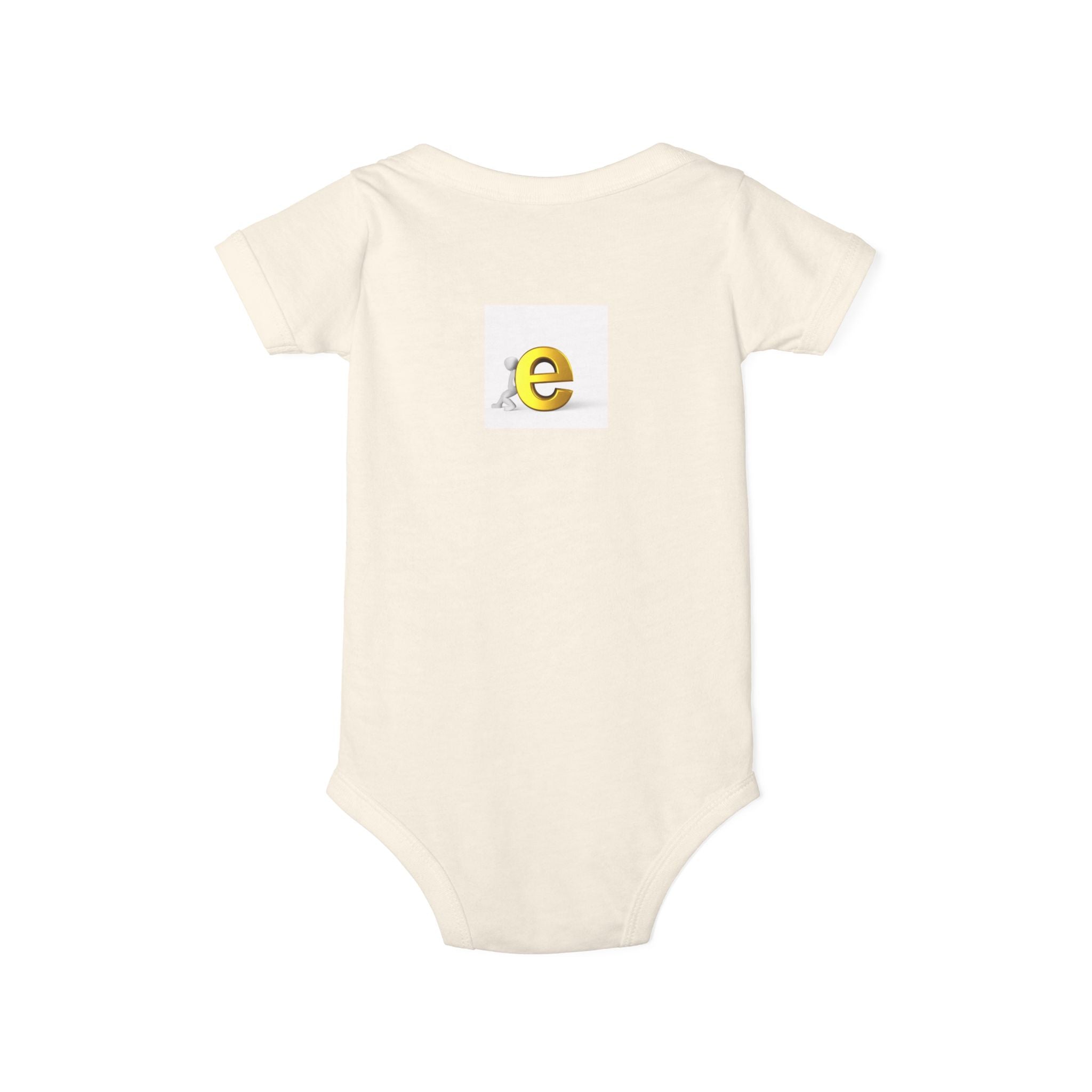 Yellow Lowercase e Baby Onesie | Infant Jersey One Piece