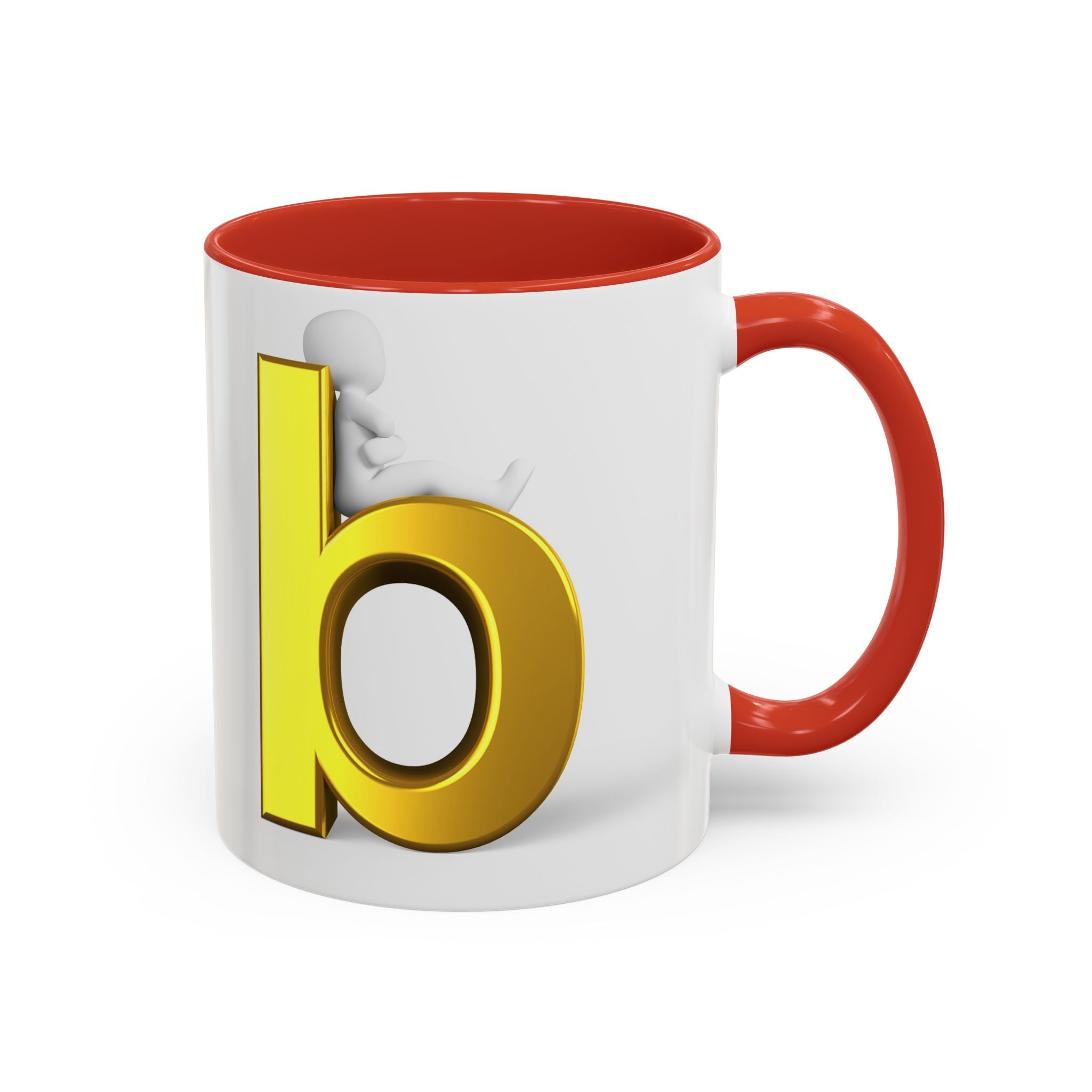 Tasse à café avec accent lettre B or | Tasse initiale monogramme lettre B