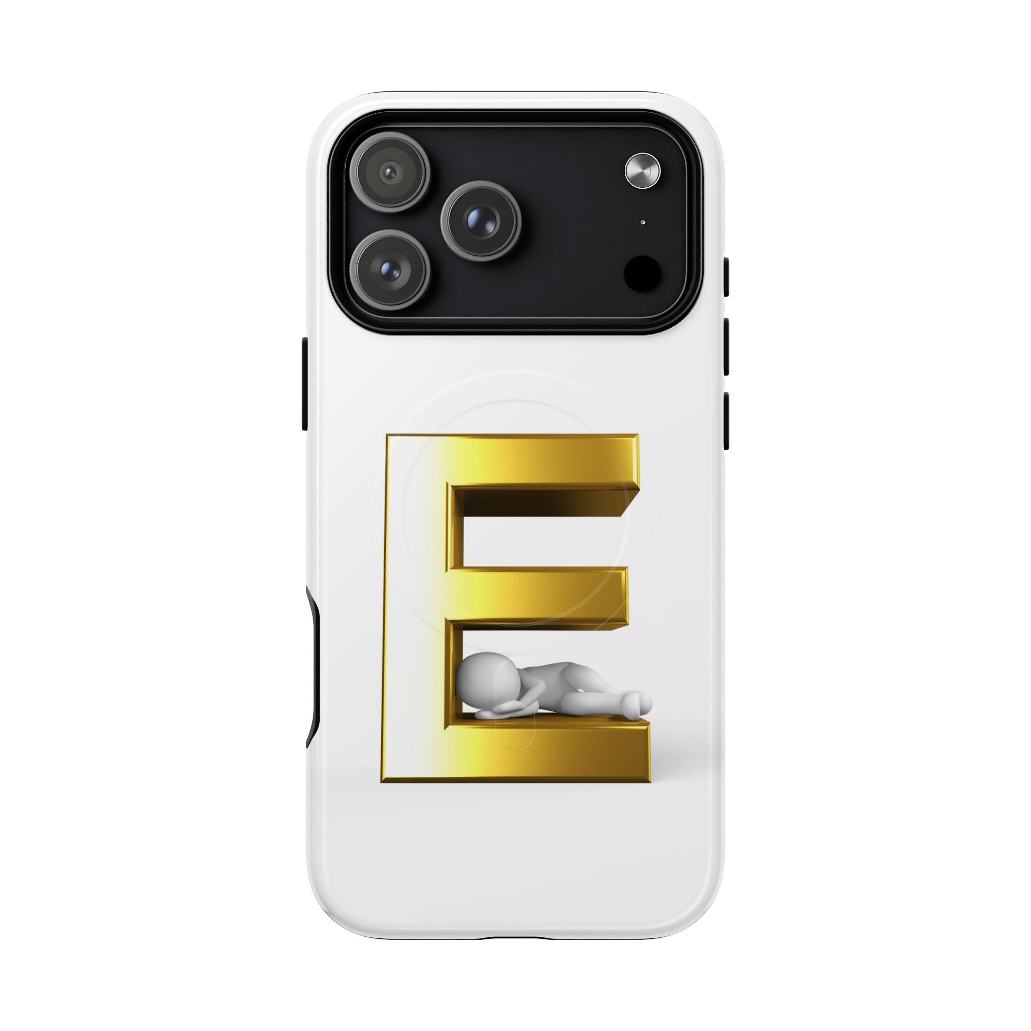 Coque de téléphone Monogramme Lettre E Dorée | Coque Magnétique Renforcée