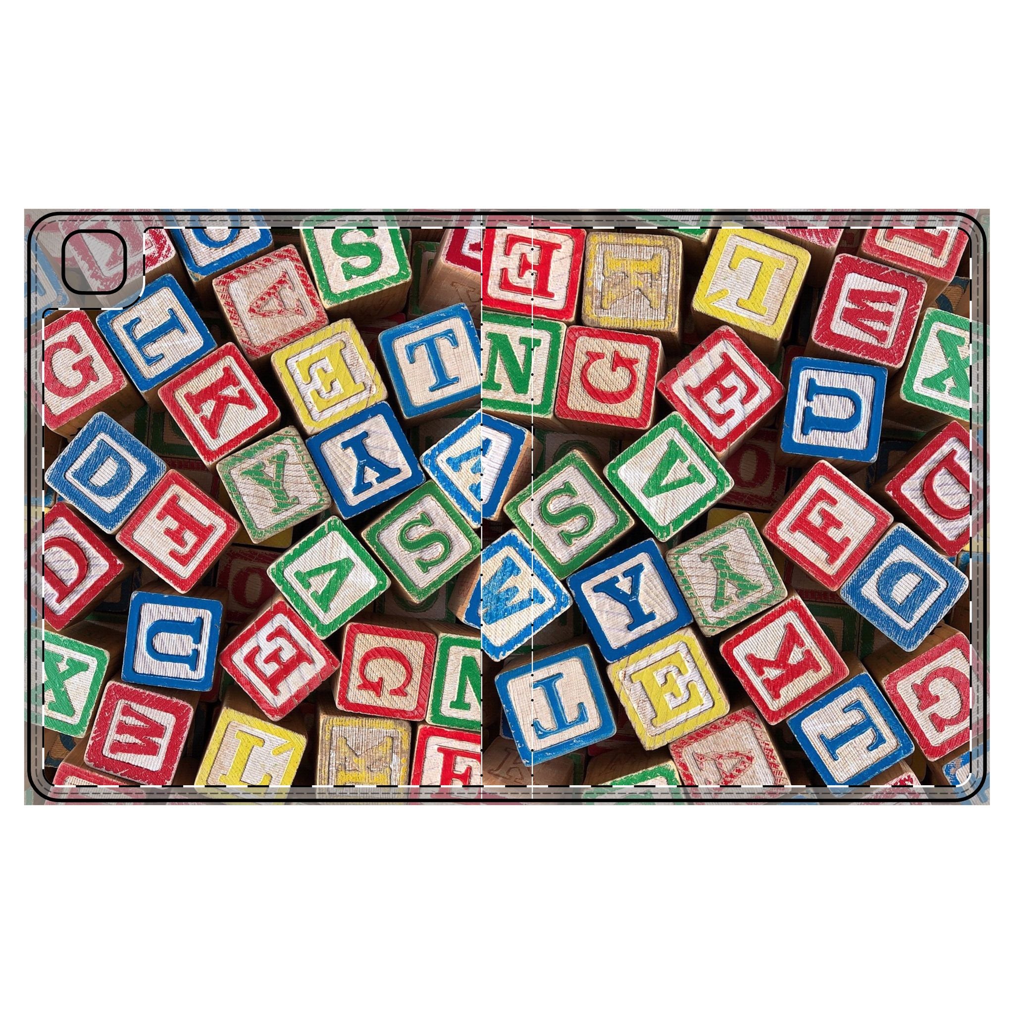 Colorful Alphabet Blocks Tablet Folio Case | Kids ABC Pattern
