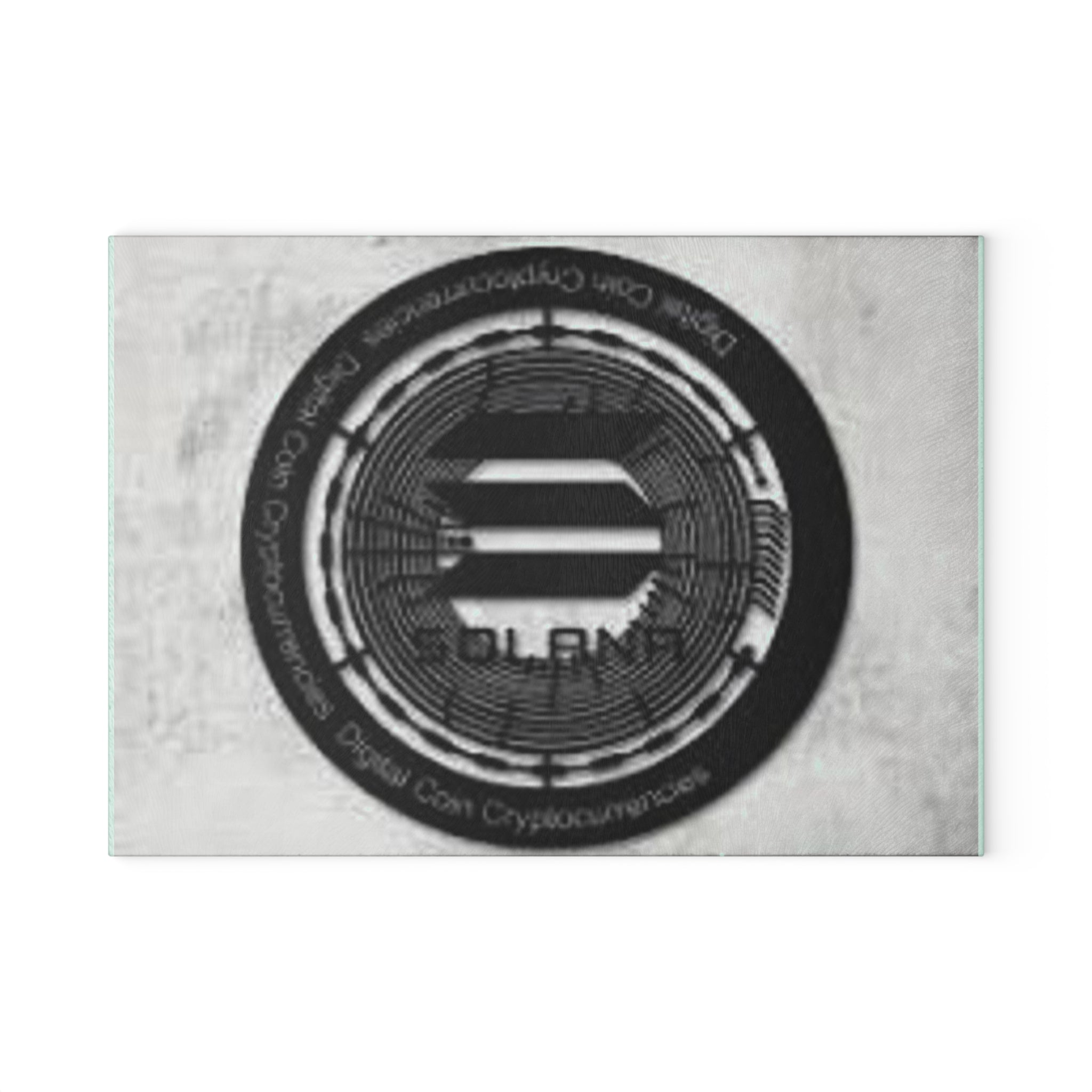 Solana Coin Logo Glass Cutting Board | Cryptocurrency Kitchen Decor