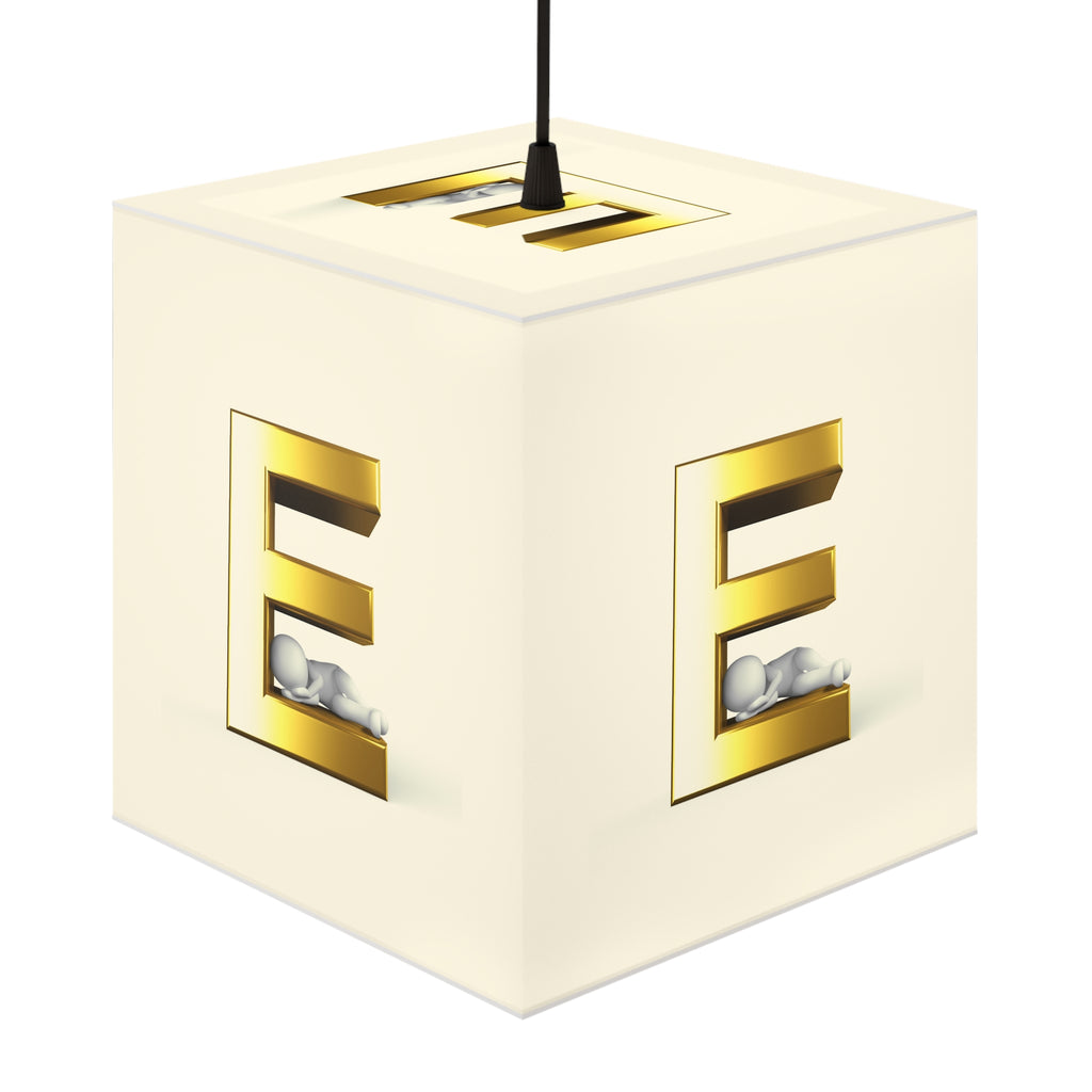 Gold Letter E Cube Lamp | Light Cube Lamp
