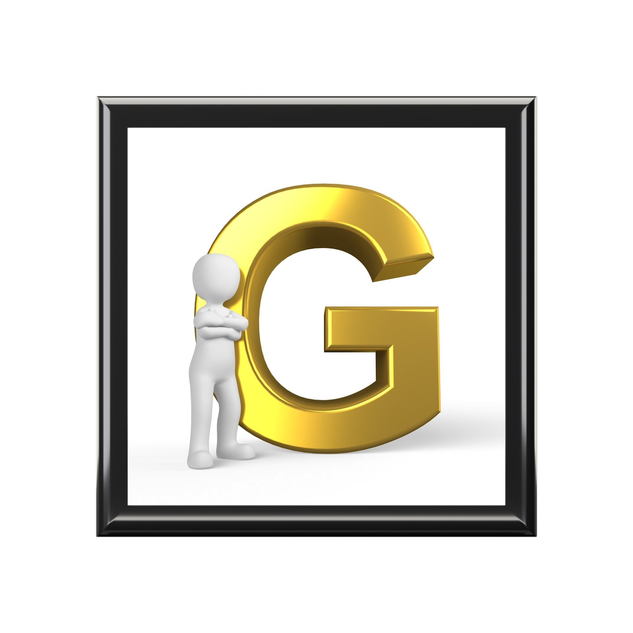 Gold Letter G Monogram Jewelry Box | Initial Keepsake Box