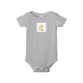 Yellow Letter T Baby Onesie | Infant Jersey One Piece, Minimal Initial Graphic